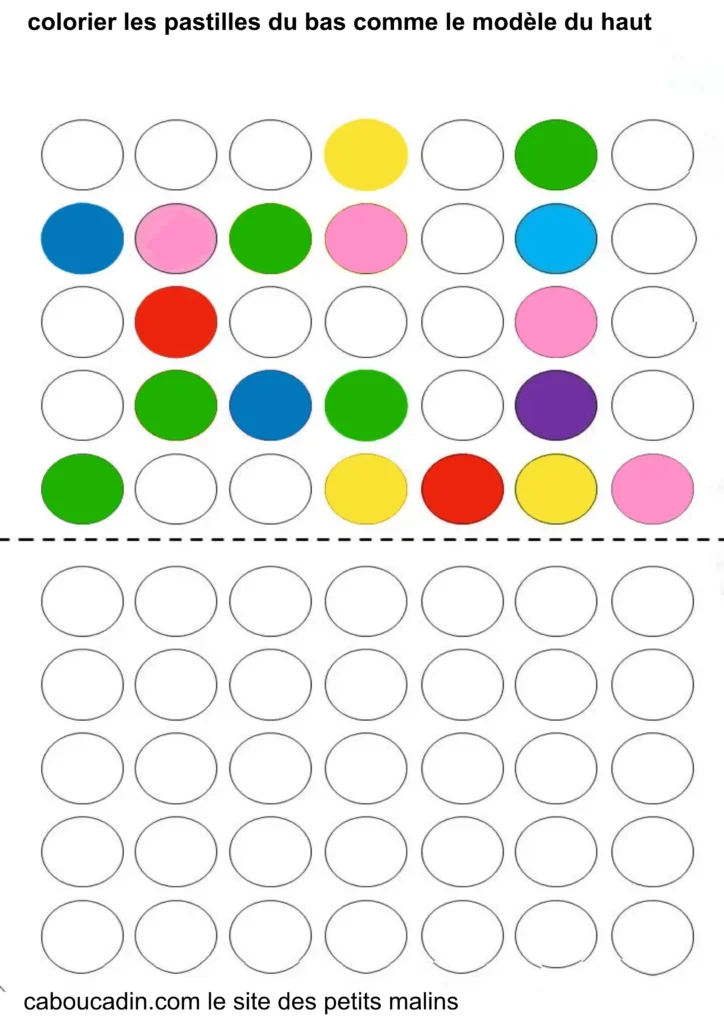 fiche maternelle couleurs GS et CP