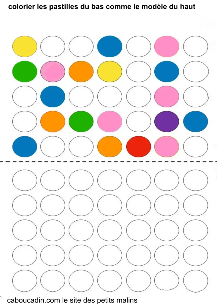 fiche maternelle couleurs GS et CP