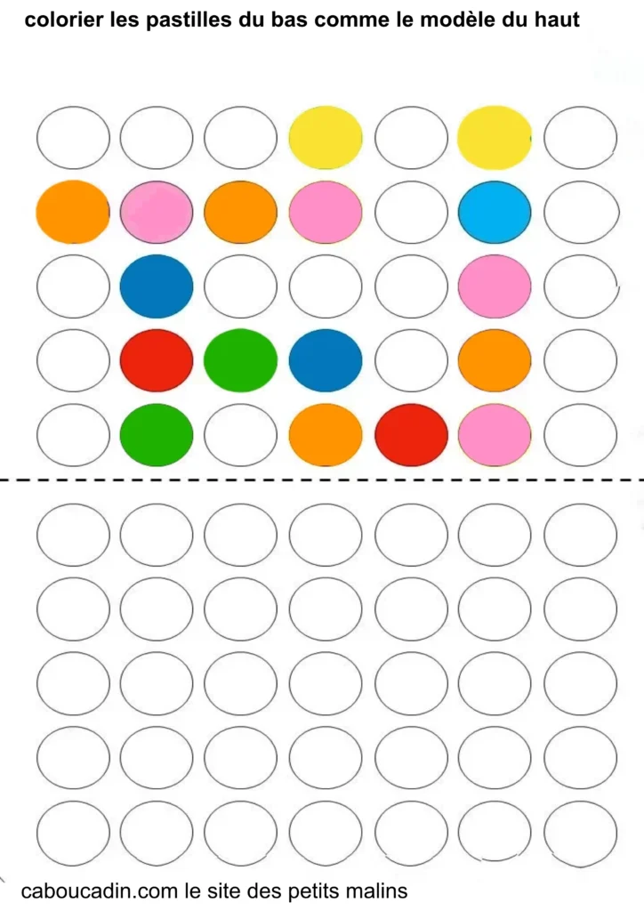 fiche maternelle couleurs GS et CP