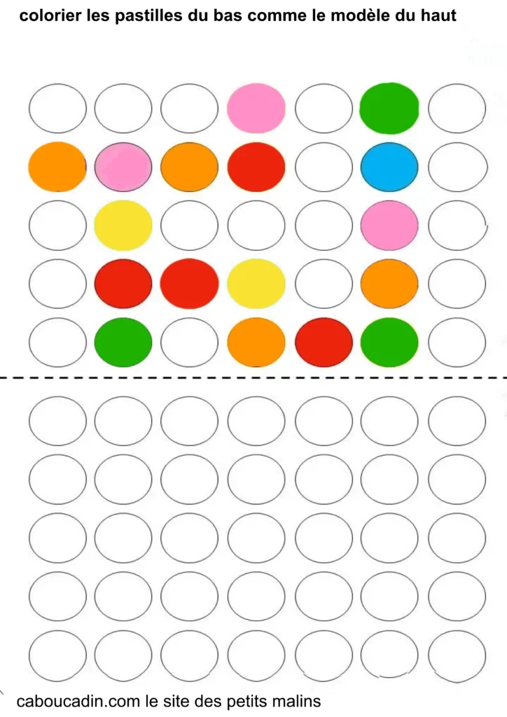 fiche maternelle couleurs GS et CP