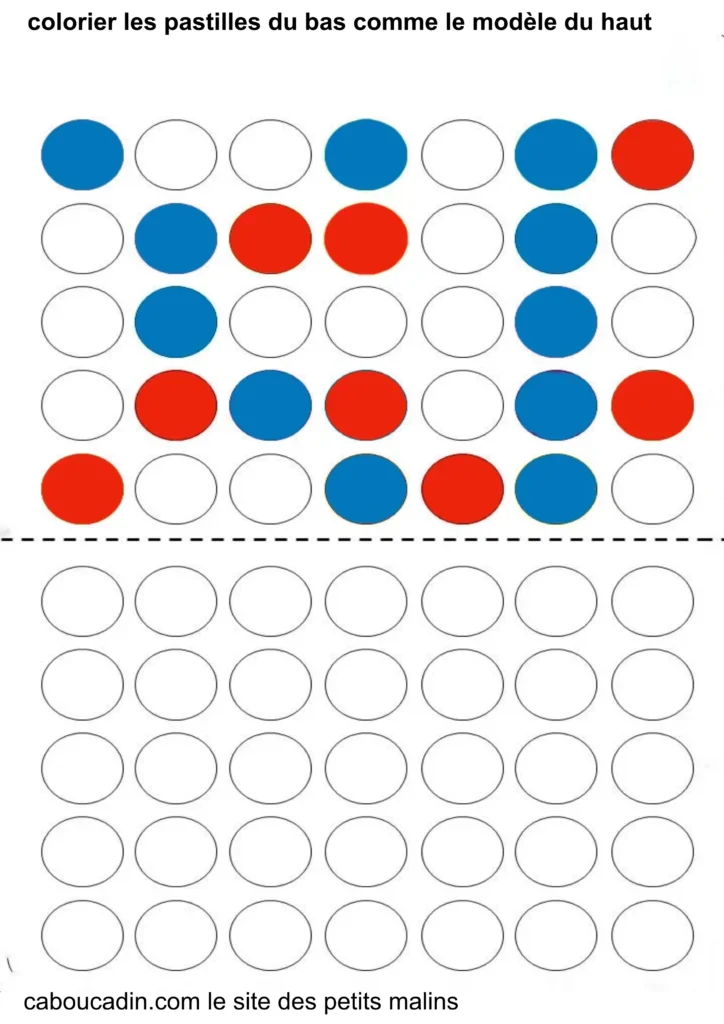 fiche maternelle couleur MS et GS