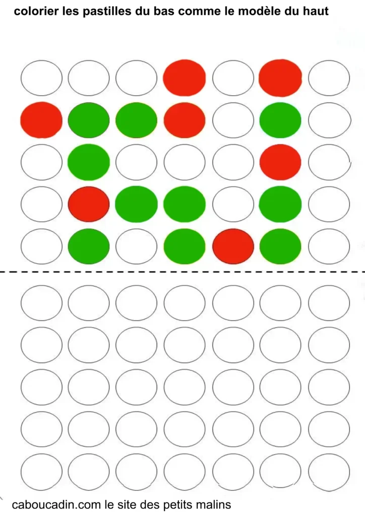 fiche maternelle couleur MS et GS