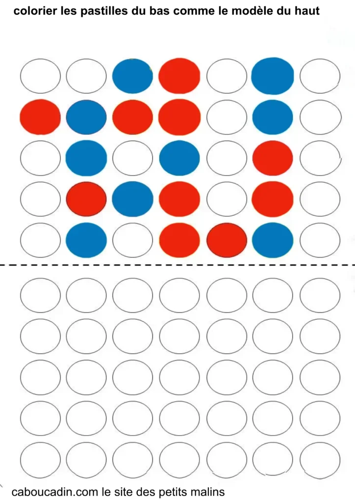 fiche maternelle couleur MS et GS