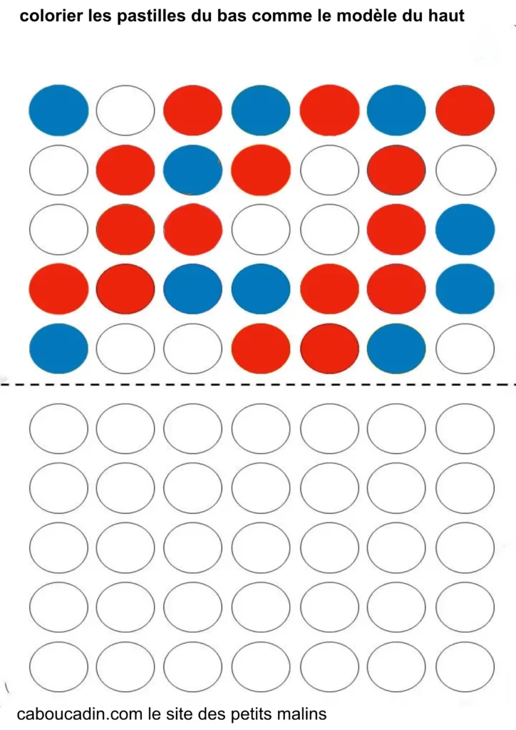 fiche maternelle couleur MS et GS