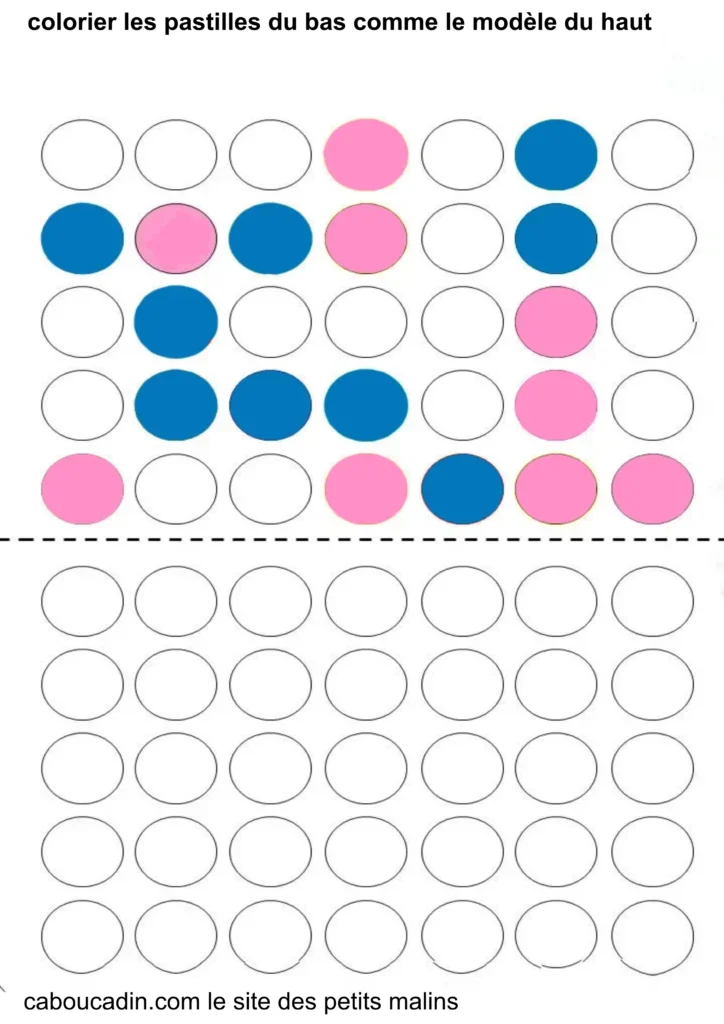 fiche maternelle couleur MS et GS