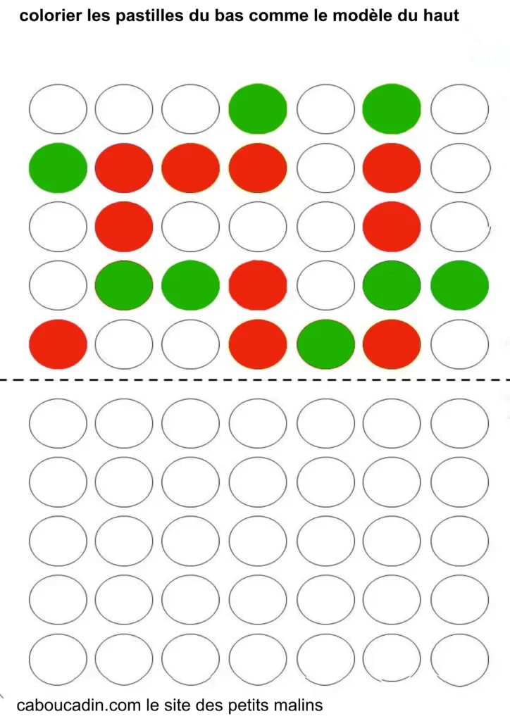 fiche maternelle couleur MS et GS