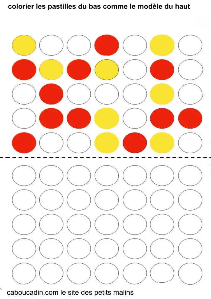 fiche maternelle couleur MS et GS