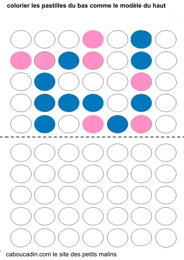 fiche maternelle couleur MS et GS