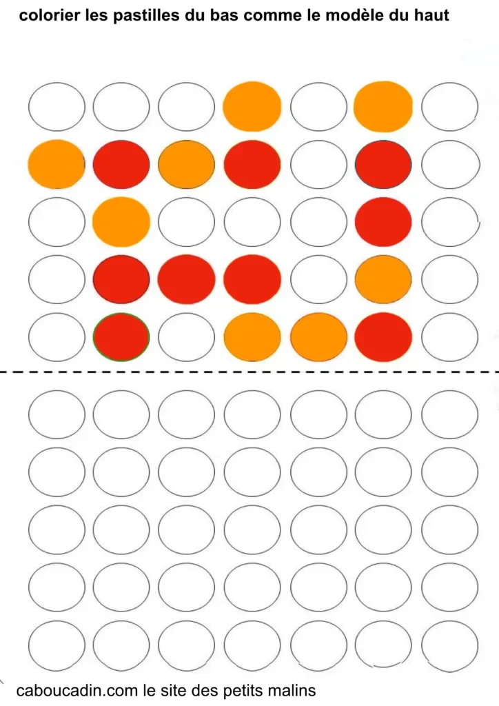 fiche maternelle couleur MS et GS