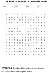 grilles de mots mêlés