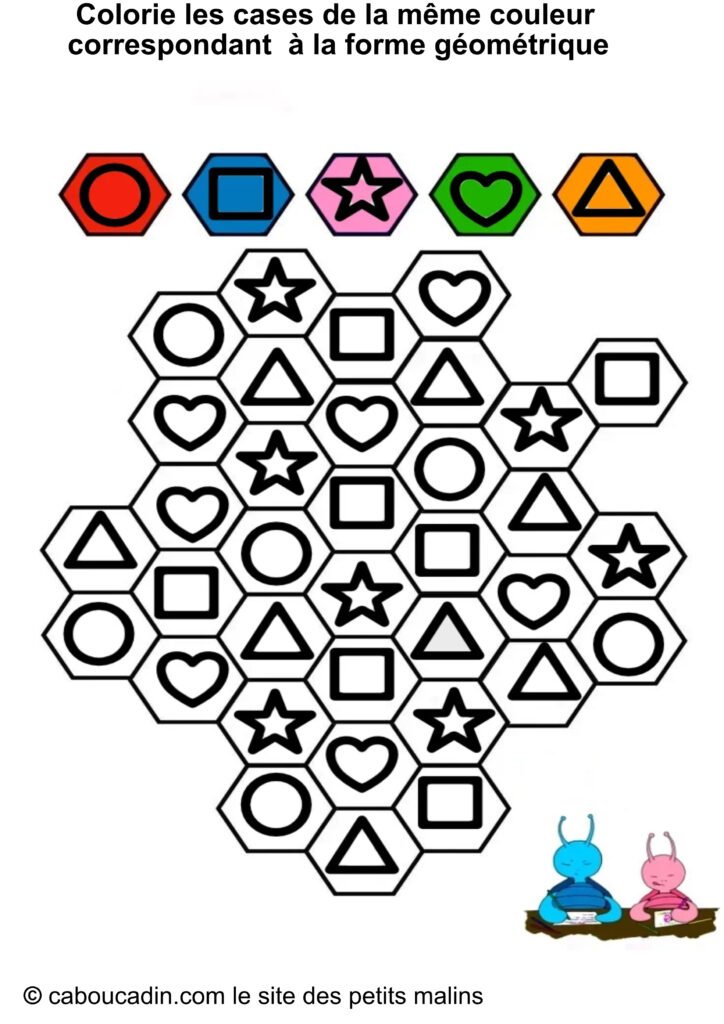 12 fiches maternelles : reconnaitre les formes géométriques