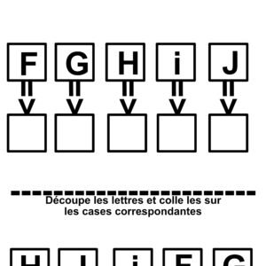 30 fiches maternelles: reconnaitre, découper et coller les lettres