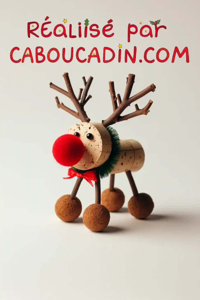 renne de noel avec boucon en liege 1