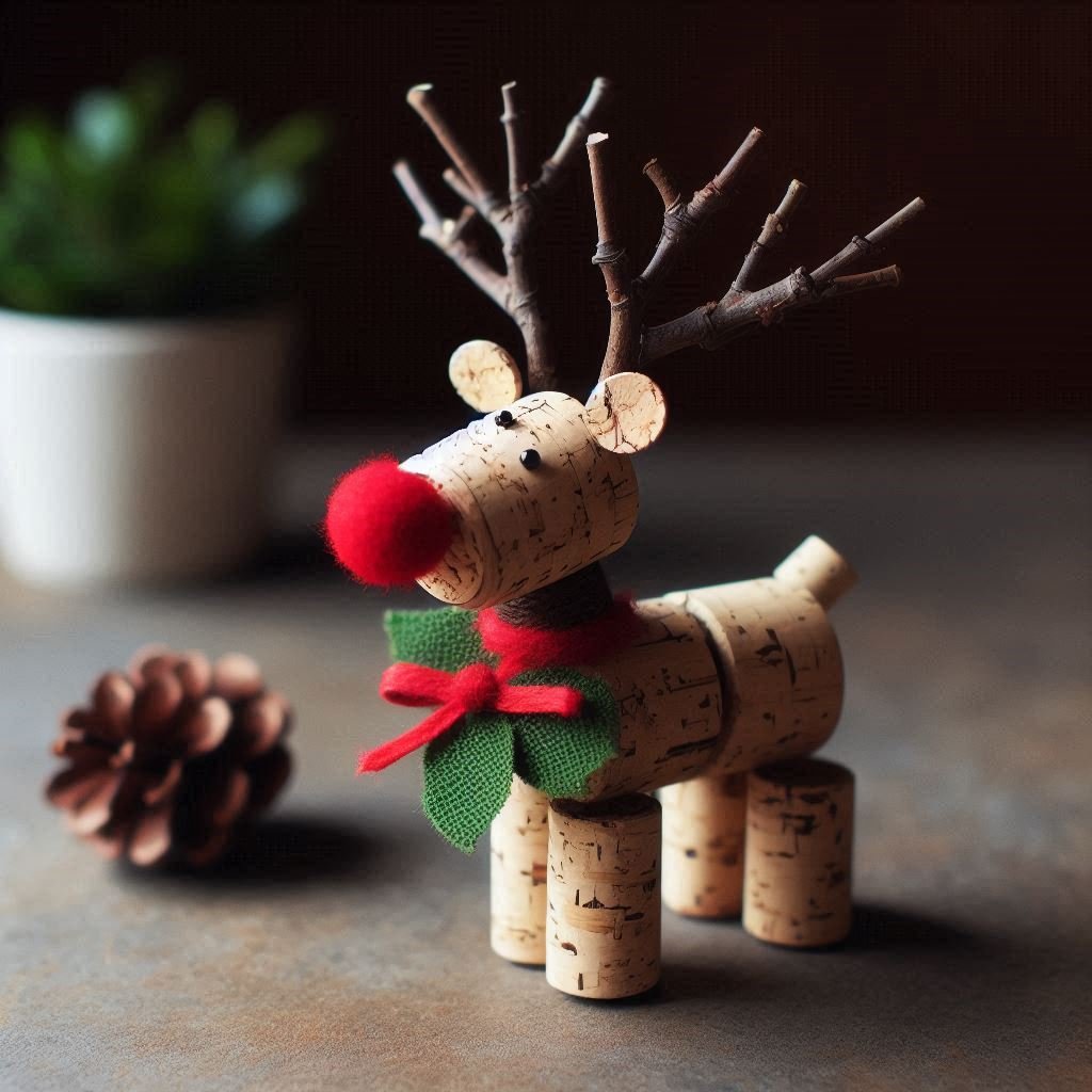 renne noel avec bouchon en liege 5