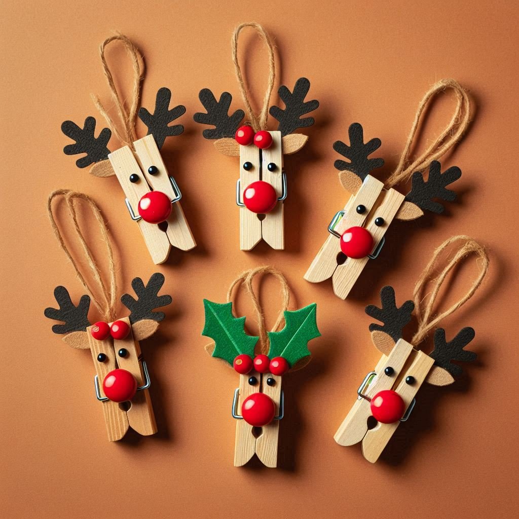 rennes de noel avec epingle a linge 1