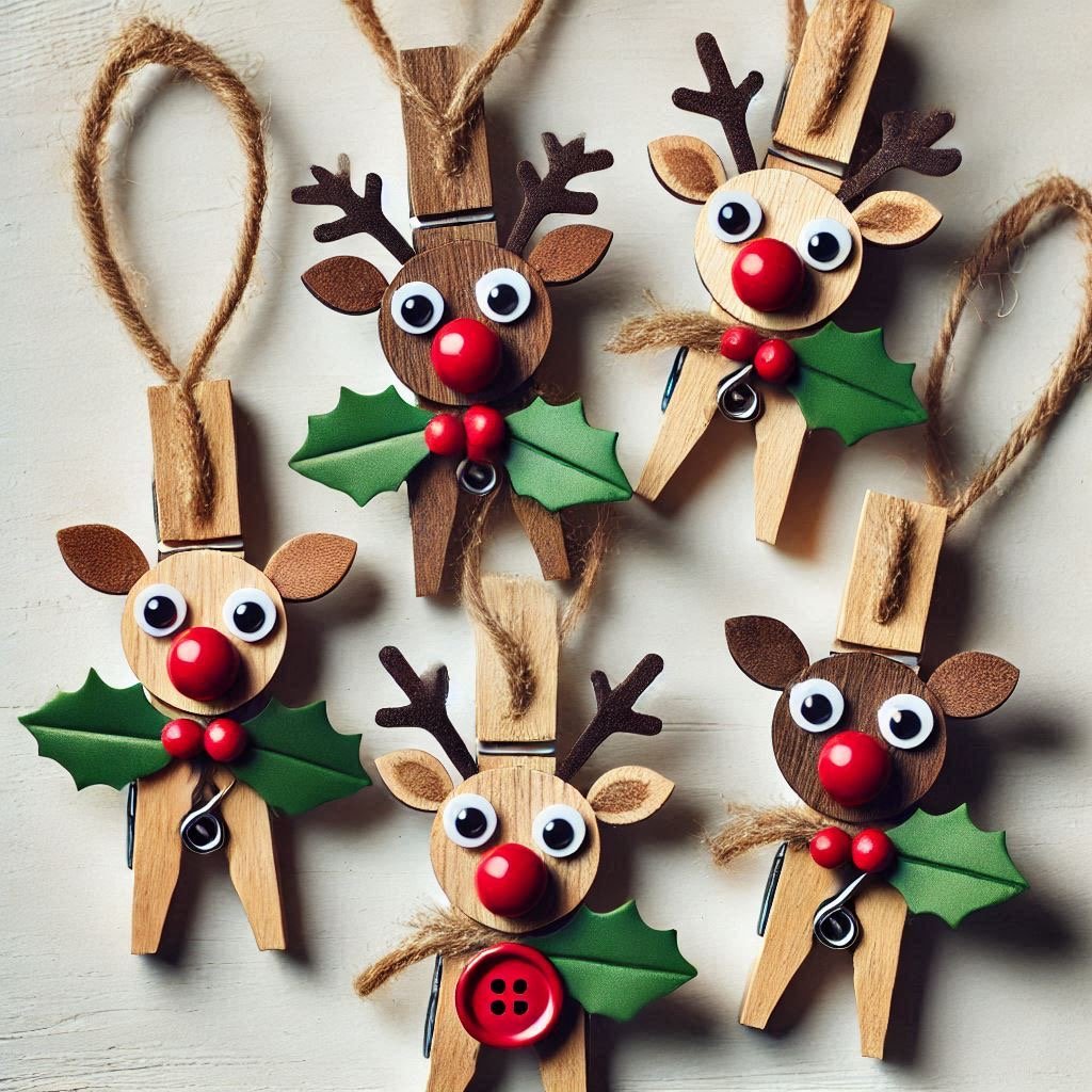 rennes de noel avec epingle a linge 3