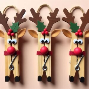 Bricolage de Noël : Transformez des pinces à linge en adorables rennes de Noël rennes-de-noel-avec-epingle-a-linge-5