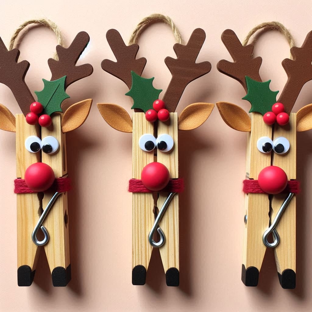 rennes de noel avec epingle a linge 5