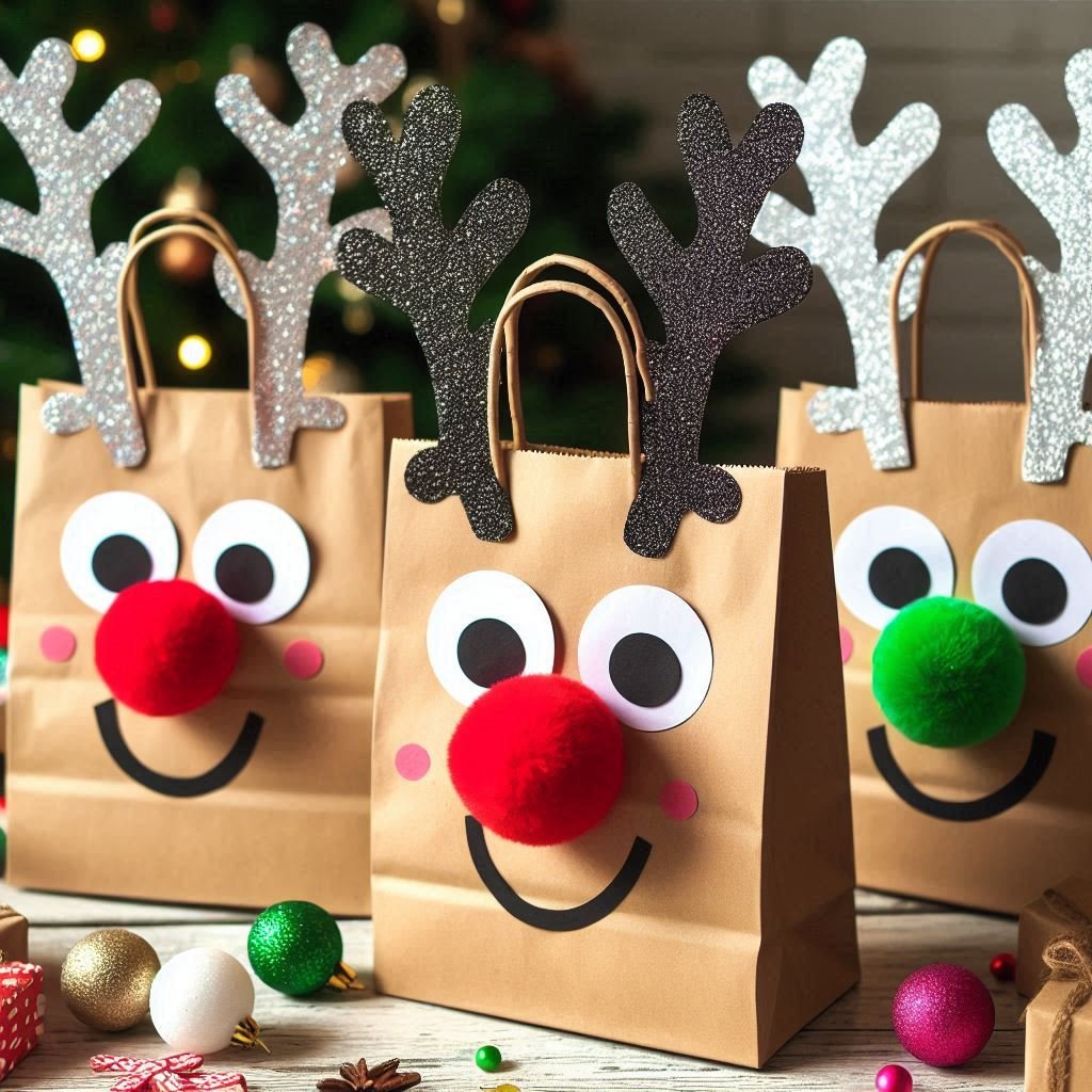 sac papier kraft renne noel 2