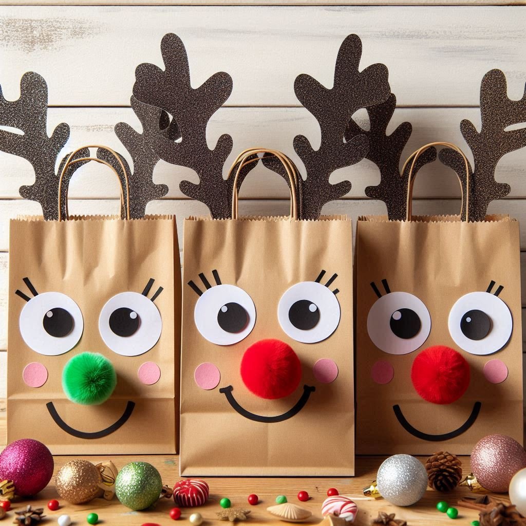 sac papier kraft renne noel 3