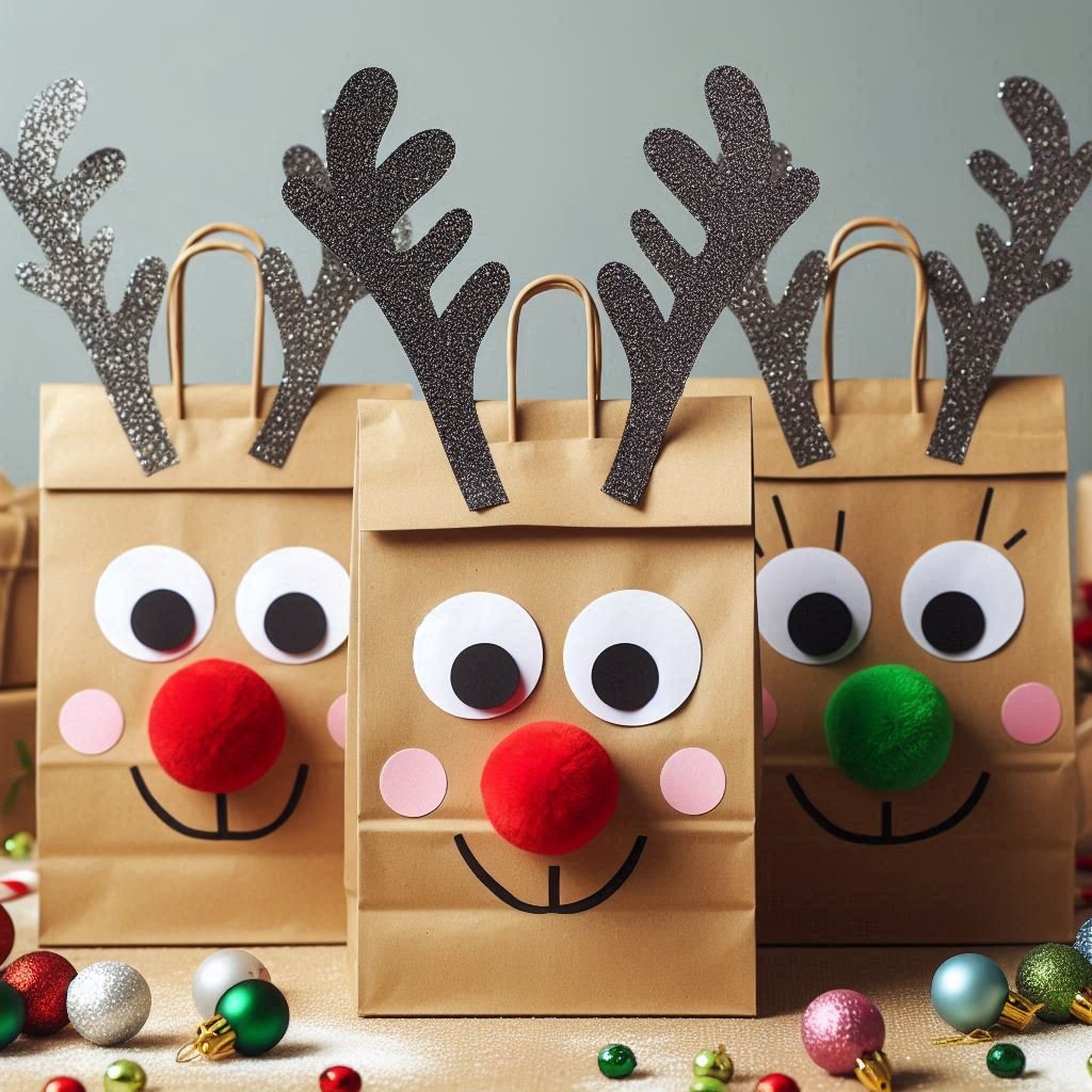 sac papier kraft renne noel 5