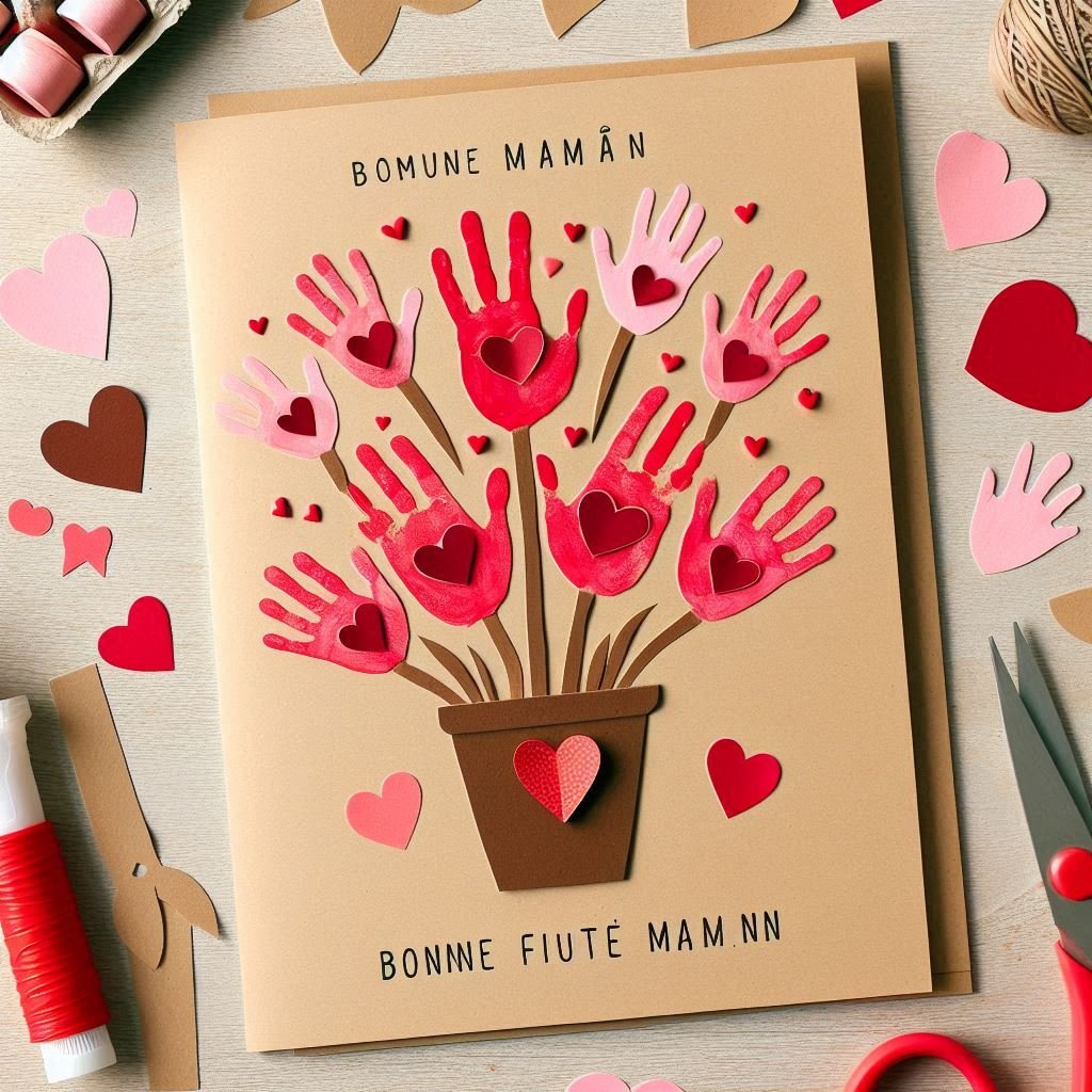 fleurs avec empreintes de mains 10