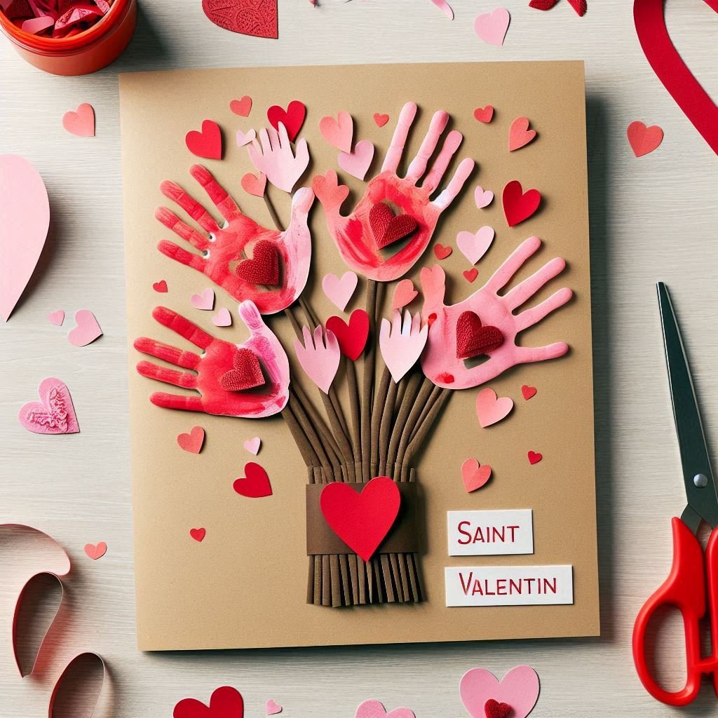 fleurs avec empreintes de mains 2