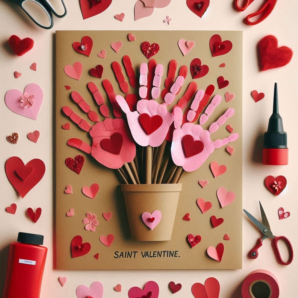 fleurs avec empreintes de mains 3