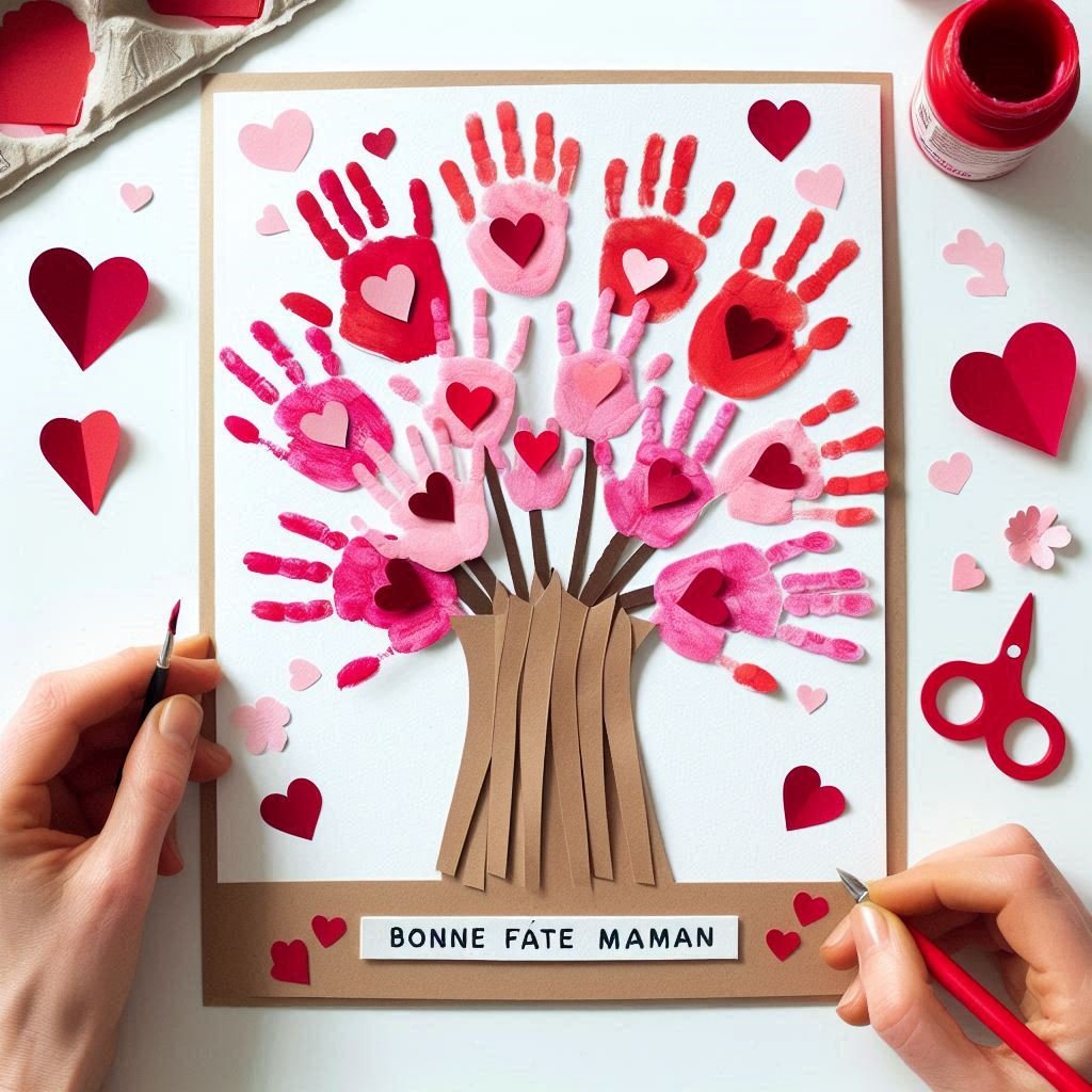 fleurs avec empreintes de mains 7