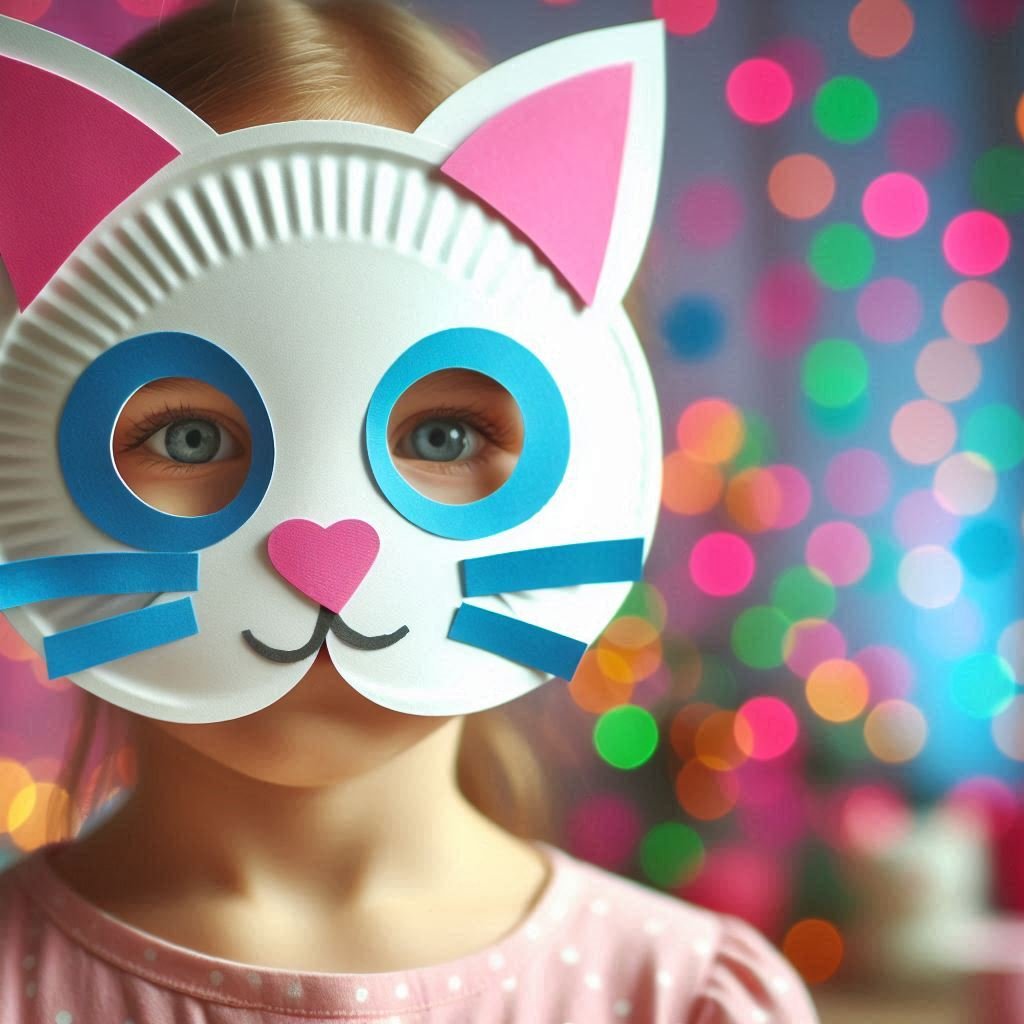 Fabrique Ton Masque de Chat Trop Mignon ! masque chat avec assiette en carton 2