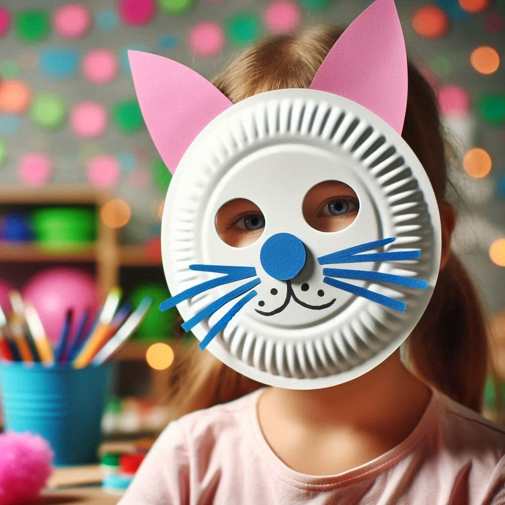 Fabrique Ton Masque de Chat Trop Mignon ! masque chat avec assiette en carton 4