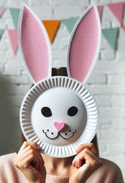 masque lapin assiette en carton 1