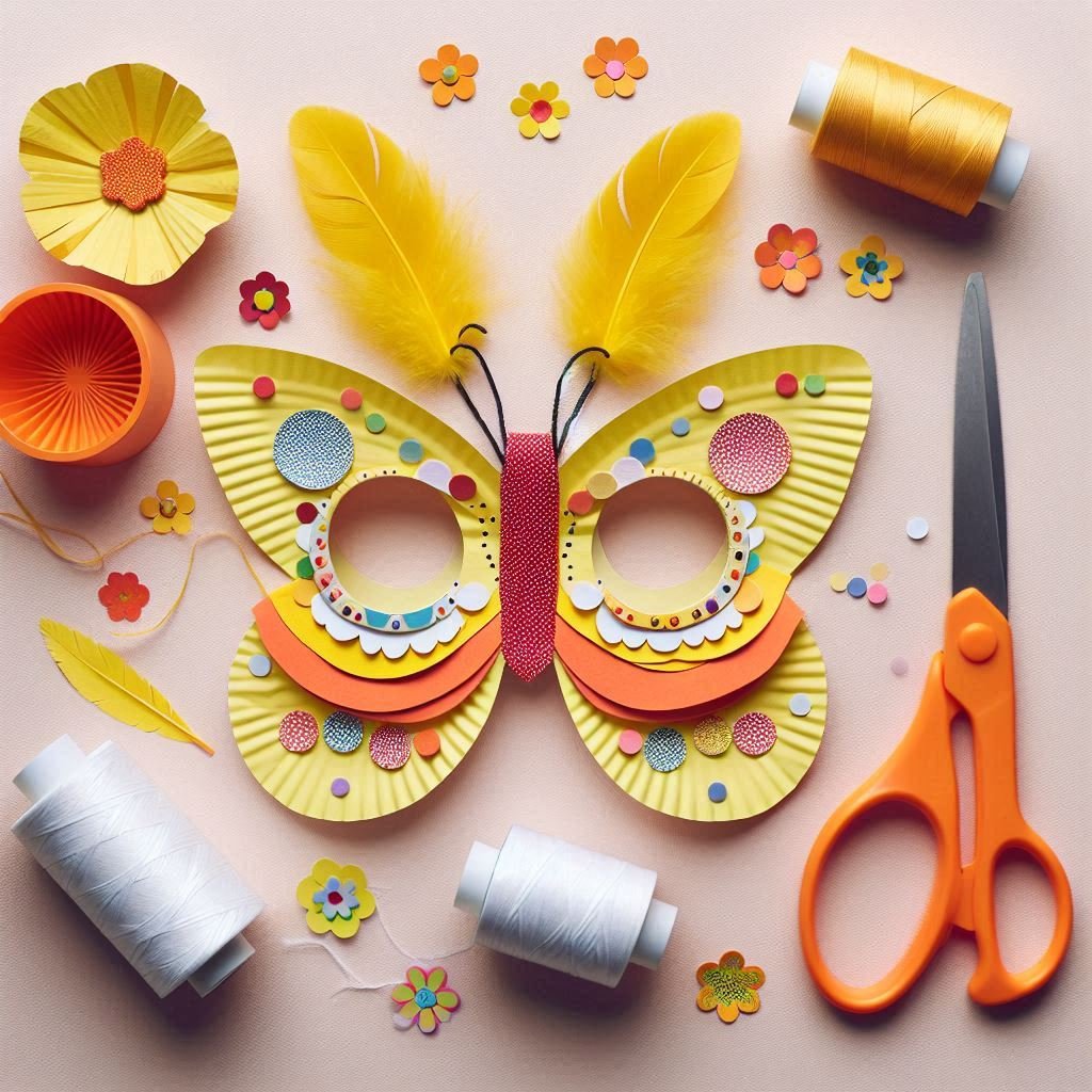 Fabrique ton joli masque de papillon avec une assiette en carton masque papillon avec assiette en carton 7