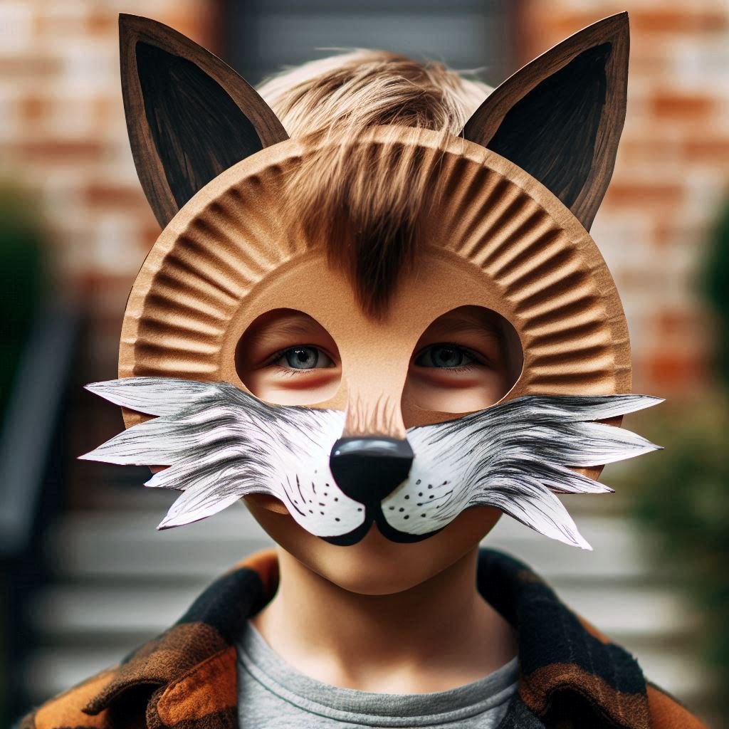 Fabrique ton propre masque de renard avec une assiette en carton ! masque renard avec assiette en carton 3