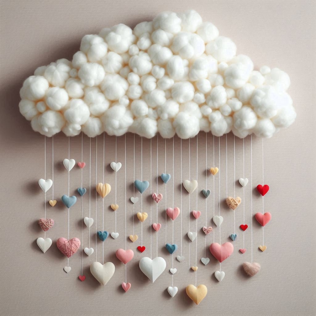 Comment réaliser un joli nuage de Saint-Valentin tout doux ! - caboucadin, image size:1024x1024