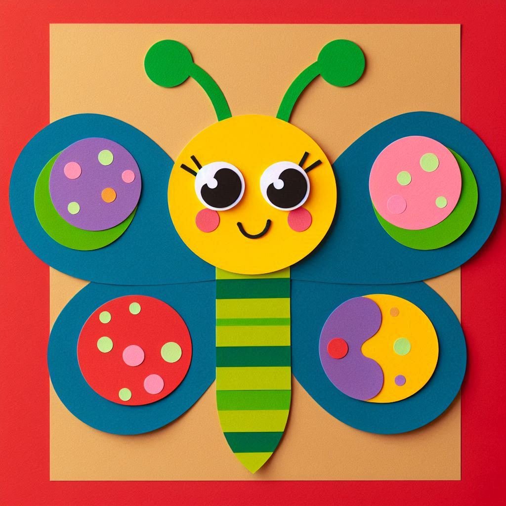 Fabrique Ton Joli Papillon en Papier ! papillon colore avec decoupage et collage papier 1