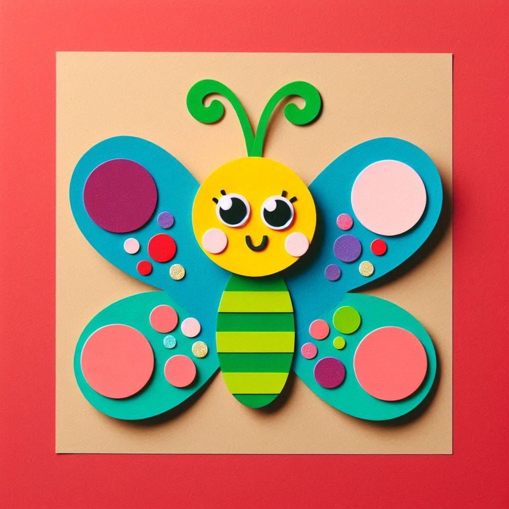 Fabrique Ton Joli Papillon en Papier ! papillon colore avec decoupage et collage papier 3