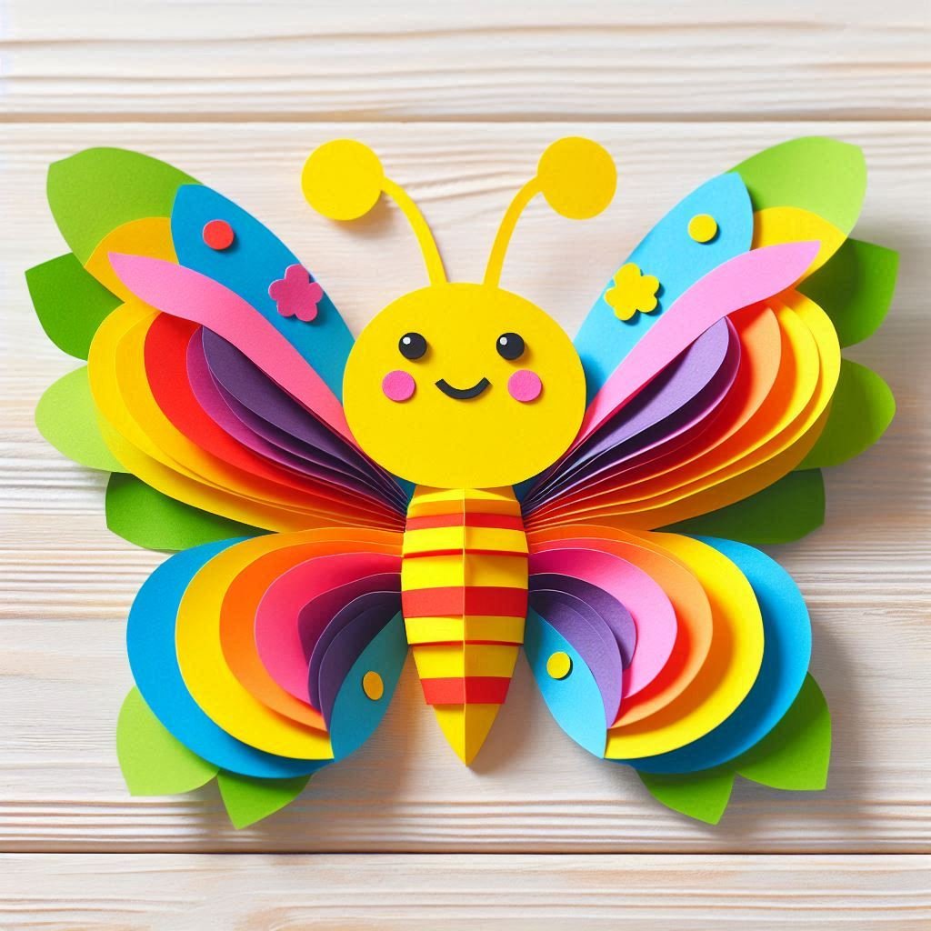 papillon colore decoupage collage papier art quilling 3