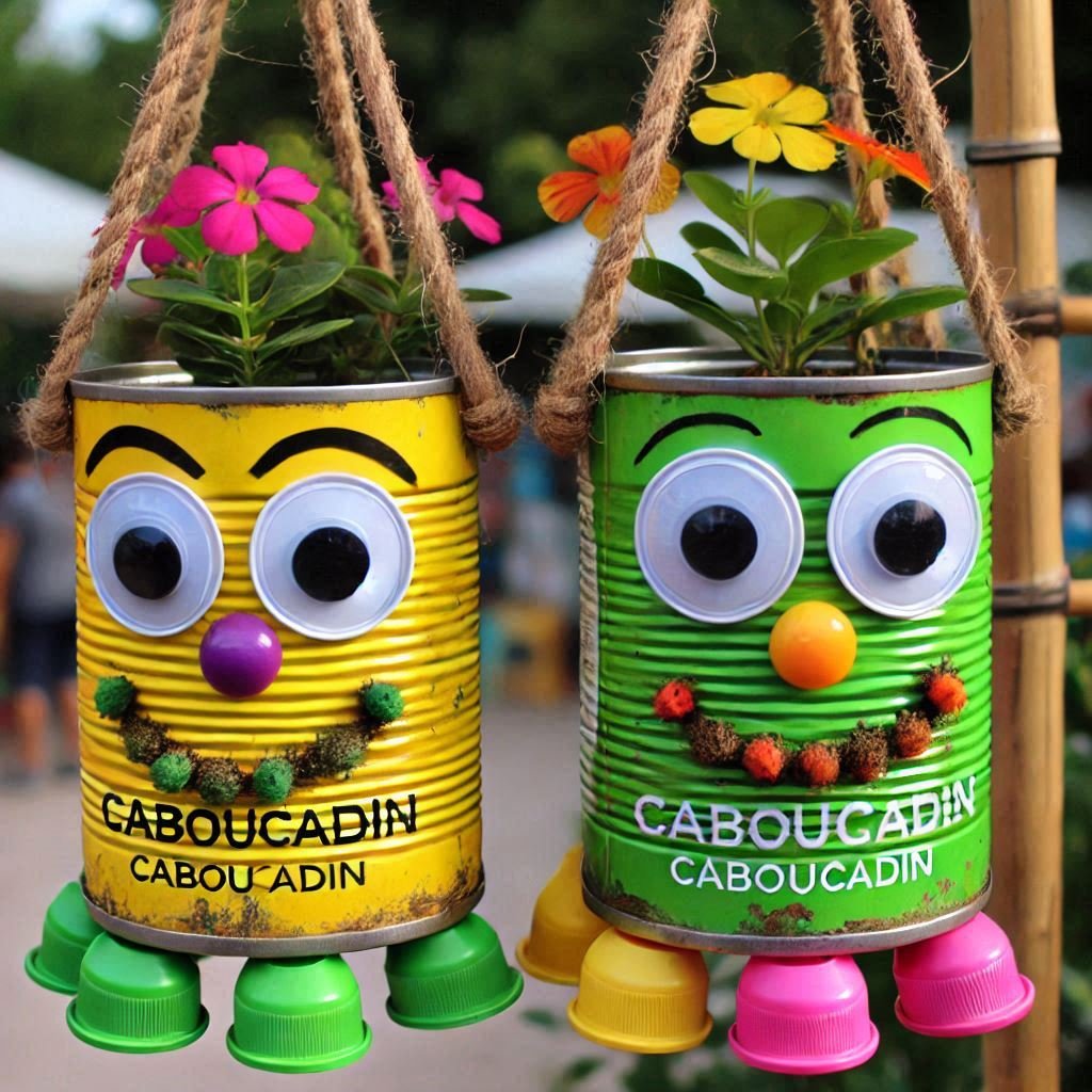 pots fleurs boites de conserve decorees 2 1