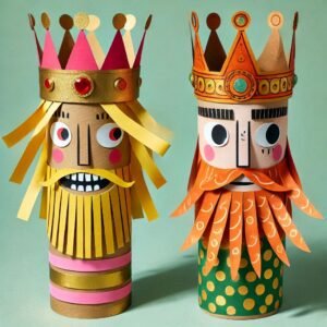 Des personnages rigolos pour l'épiphanie à fabriquer avec des rouleaux de carton