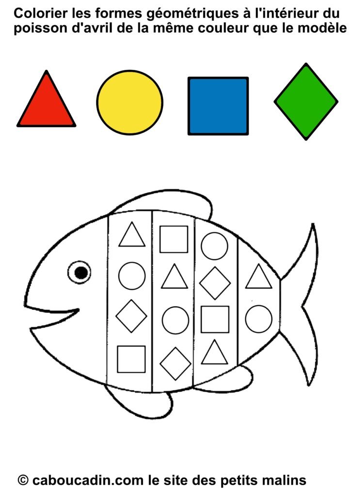 fiche maternelle forme geometrique poisson avril 14