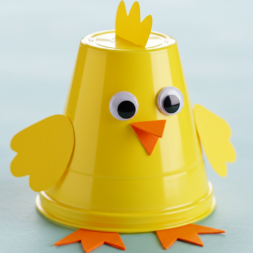 Fabrique ton poussin de Pâques avec un gobelet en plastique jaune ! gobelet en plastique jaune 2