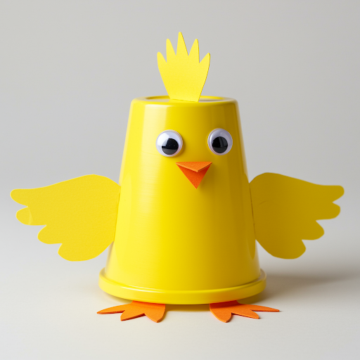 Fabrique ton poussin de Pâques avec un gobelet en plastique jaune ! gobelet en plastique jaune 3