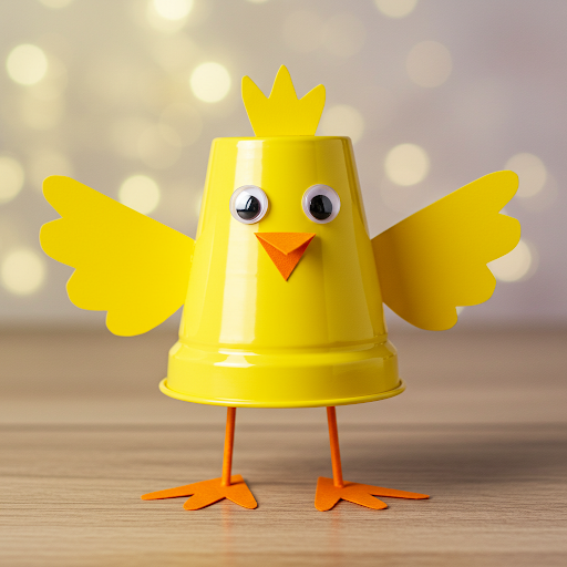 Fabrique ton poussin de Pâques avec un gobelet en plastique jaune ! gobelet en plastique jaune 6