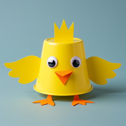 Fabrique ton poussin de Pâques avec un gobelet en plastique jaune ! gobelet en plastique jaune 7