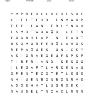 15 grilles de mots mêlés sur le thème de Pâques : apprendre en s'amusant !