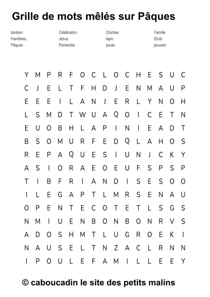 grille mots meles paques 1
