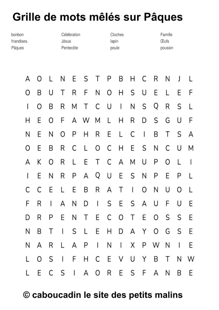 grille mots meles paques 13