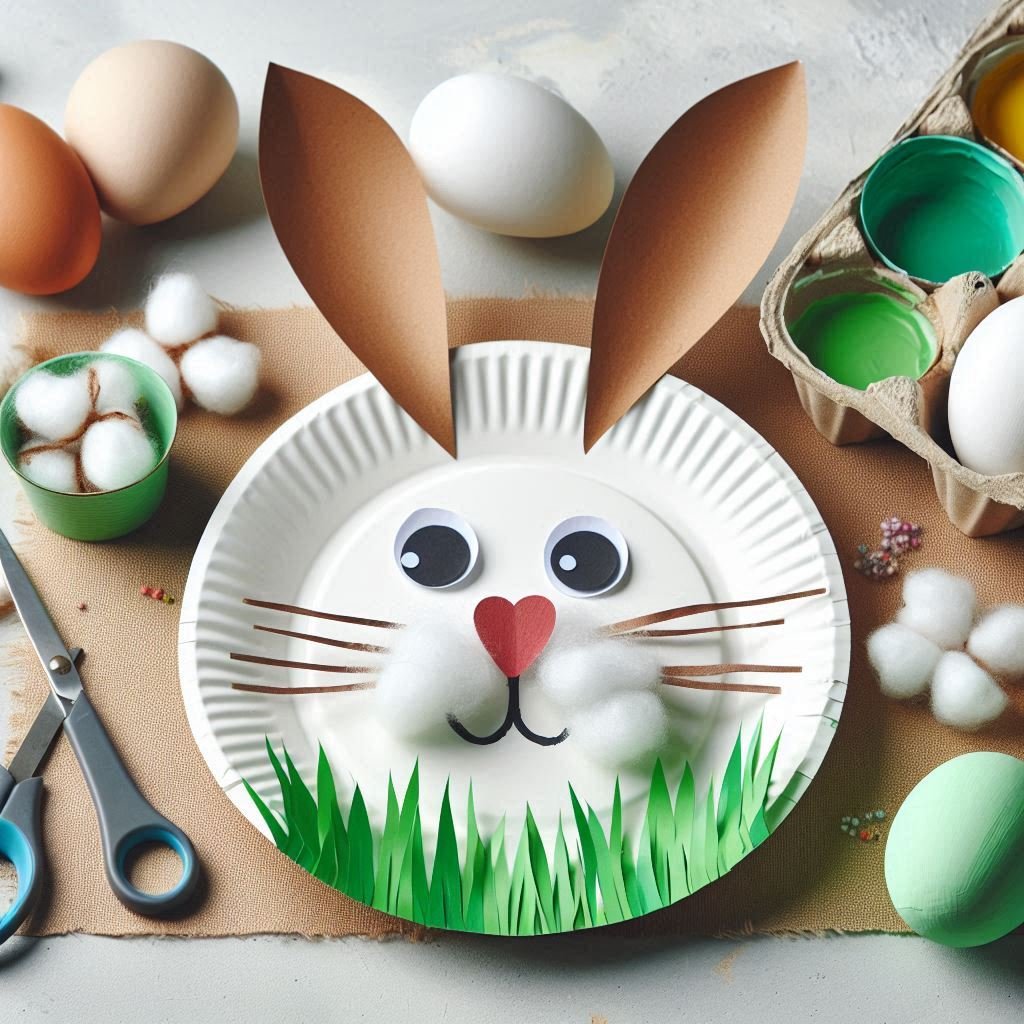 lapin assiette a carton paques marron 4