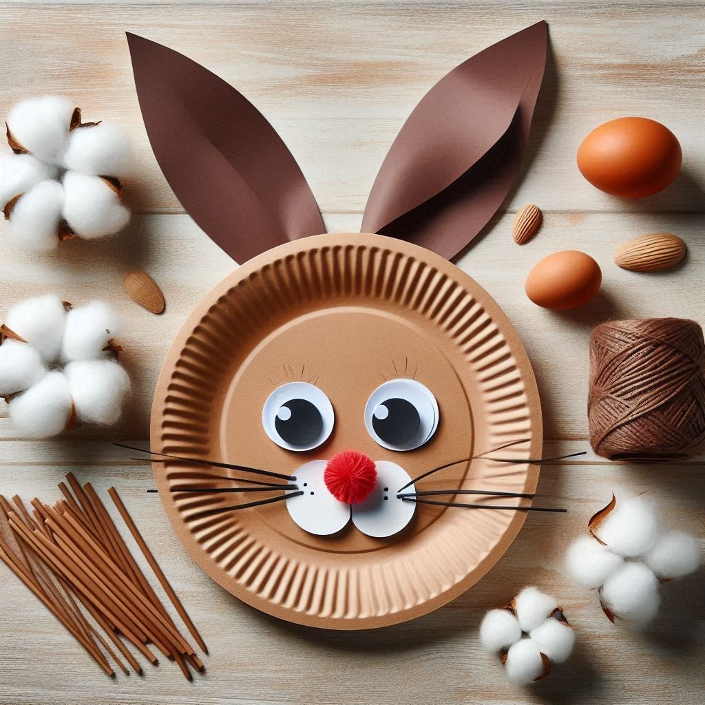 lapin assiette a carton paques marron 7